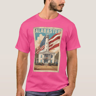 Camiseta Alabaster Alabama EE.UU. Viajes vintage turísticos