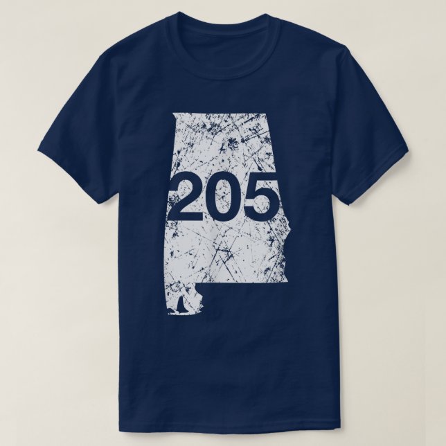 Camiseta Alabaster Hoover Birmingham Area Code 205 , Alabam (Diseño del anverso)