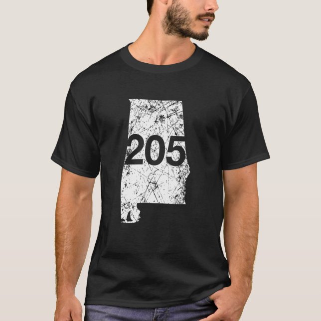Camiseta Alabaster Hoover Birmingham Area Code 205 Shirt, A (Anverso)