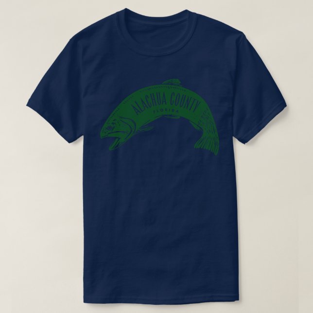 Camiseta Alachua County Florida Fish Green (Diseño del anverso)
