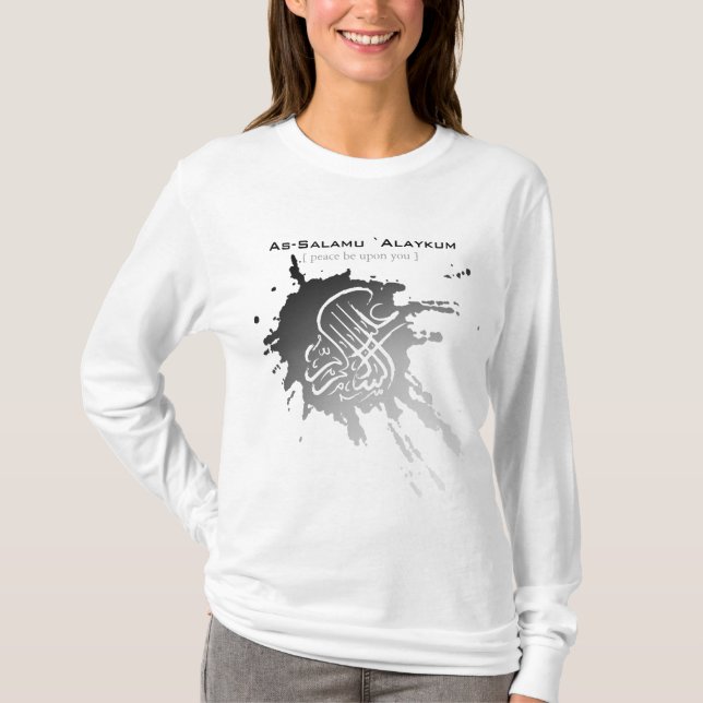Camiseta Alaikum de Assalamu '- arte árabe de la caligrafía (Anverso)