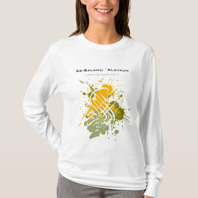 Camiseta Alaikum de Assalamu '- arte árabe de la caligrafía (Anverso)