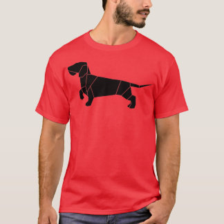 Camiseta Alambre de Dachshund Origami