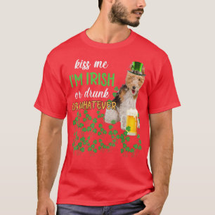 Camiseta Alambre para el miedo Besarme irlandés o ebrio o t