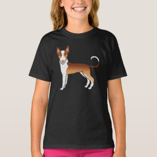 Camiseta Alambre Rojo Y Blanco Haired Ibizan Perro De Caric