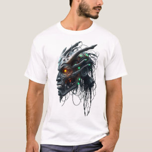Camiseta Alambres orgánicos tribales blancos