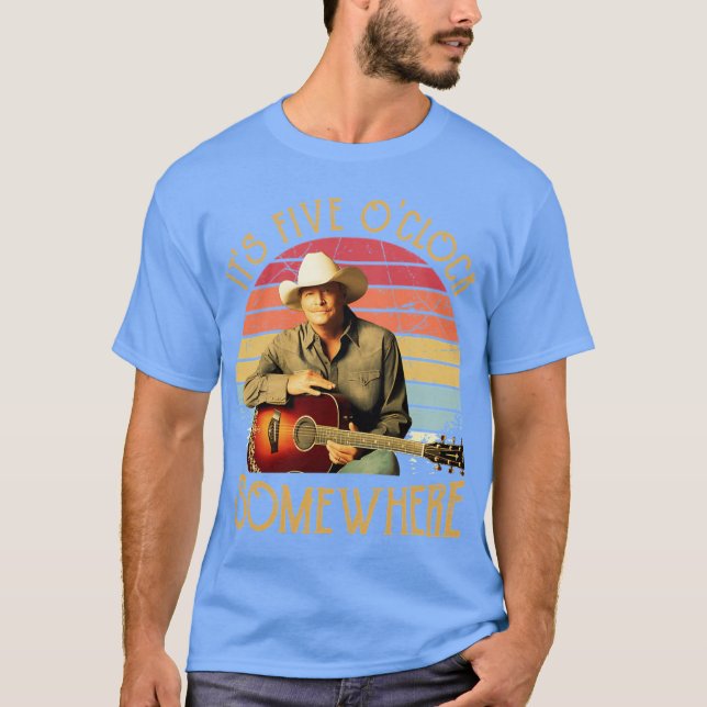 Camiseta Alan Jackson Son Las Cinco De Reloj En Algún Lugar (Anverso)