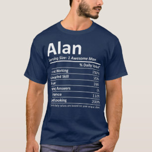 Camiseta ALAN Nutrition Funny Nacimiento Personalizado Nomb