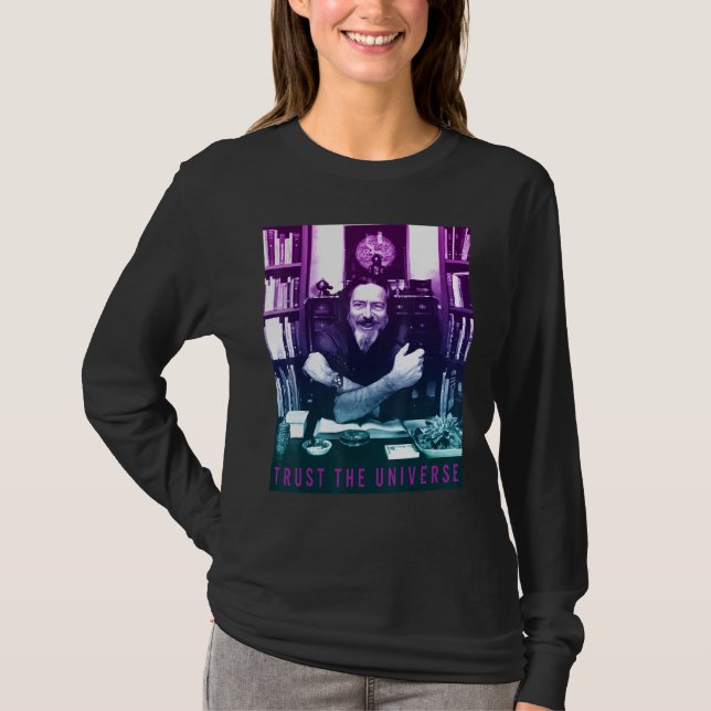 Camiseta Alan Watts Gradiadient Photo Trust The Universe (Anverso)