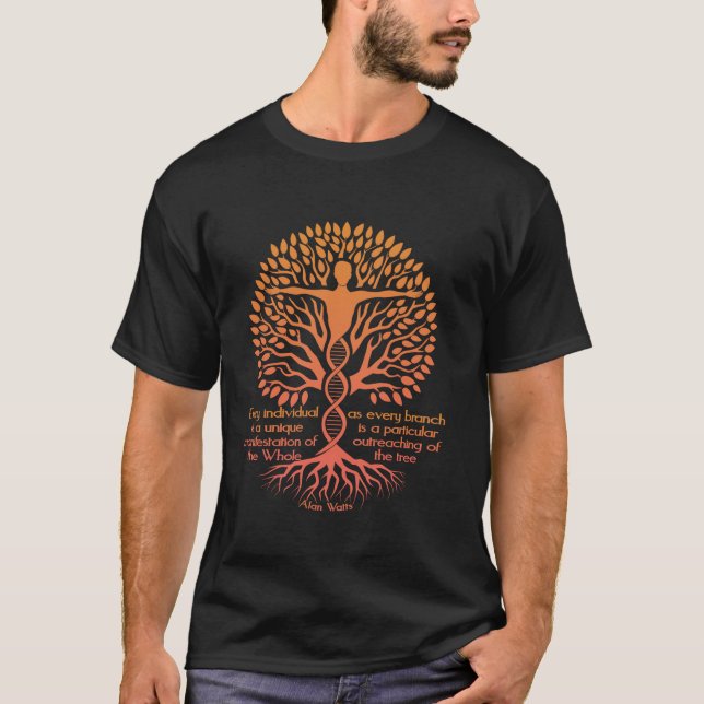 Camiseta Alan Watts Tree of Life DNA Cita espiritual Zen Wi (Anverso)
