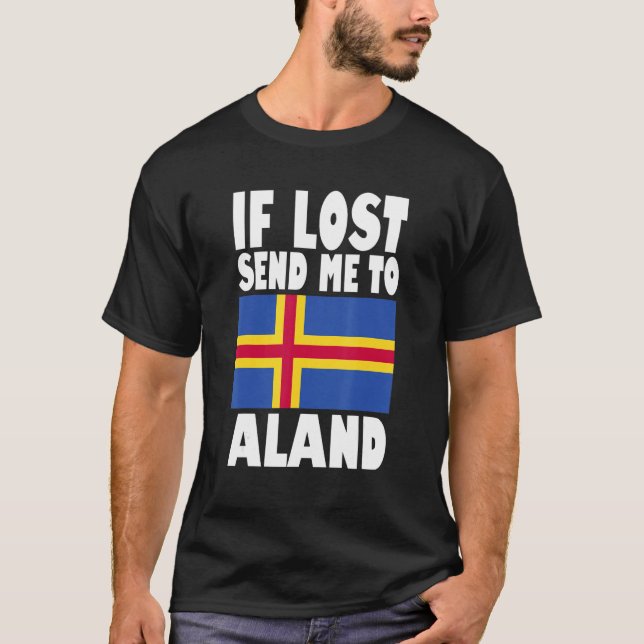 Camiseta Aland Flag Design  If lost send me to Aland (Anverso)