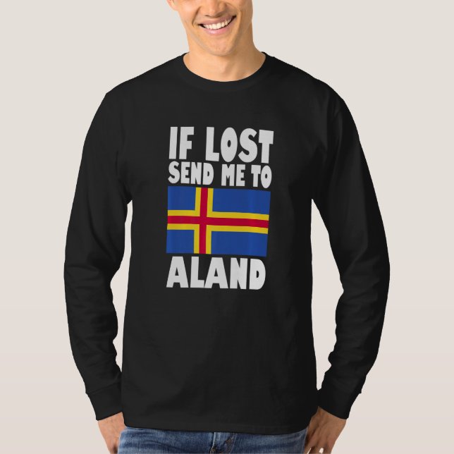 Camiseta Aland Flag Design  If lost send me to Aland Premiu (Anverso)