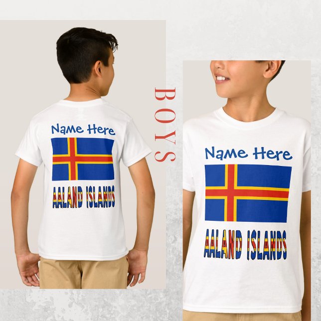 Camiseta Åland Islands Ålander Flag Blue Personalization (Subido por el creador)