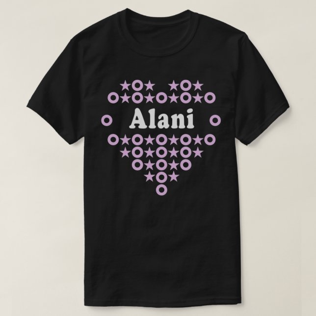 Camiseta Alani Name for Girls Women Heart Hugs Stars for Ki (Diseño del anverso)