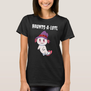 Camiseta Alarma A Mucho Gracioso Halloween Axolotl Ghost Pu