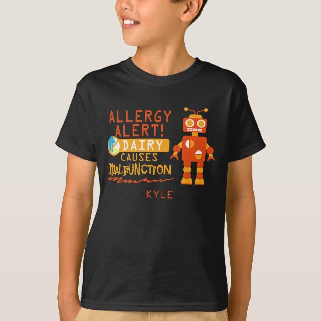 Camiseta Alarma anaranjada personalizada de la alergia de (Anverso)