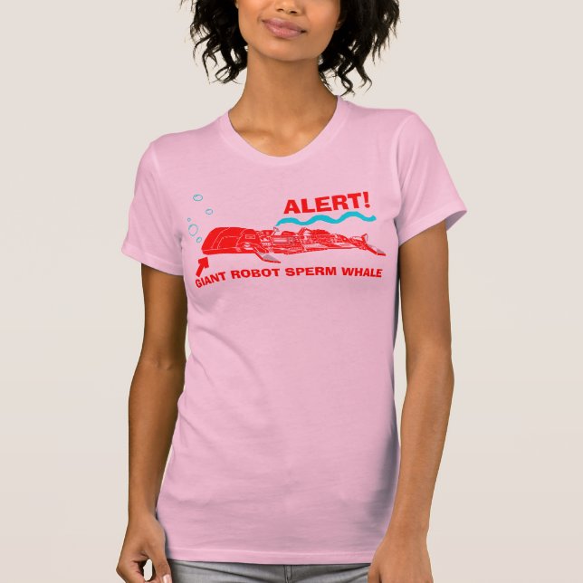 Camiseta ¡ALARMA! Ballena de esperma gigante del robot (Anverso)