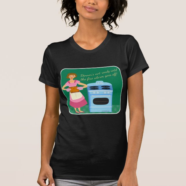 Camiseta Alarma De Incendio Graciosa Significa Hora De Cena (Anverso)