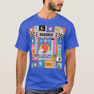 Camiseta Alarmante Aquarius Funny Retro Zodiac Rótulo Cumpl
