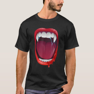 Camiseta Alarmante Vampiro Fangs Levanta Dientes Drácula De