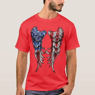 Camiseta Alas Ángel de la Bandera Estadounidense con angust