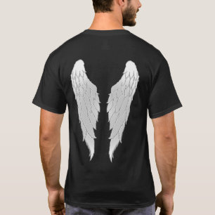 Camiseta Alas de ángel de contorno negro blanco
