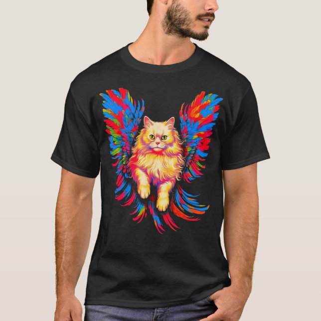 Camiseta Alas de Ángel de Gato Persa (Anverso)