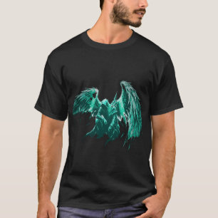 Camiseta Alas de Ángel Oscuro Verde Resplandeciente Estétic