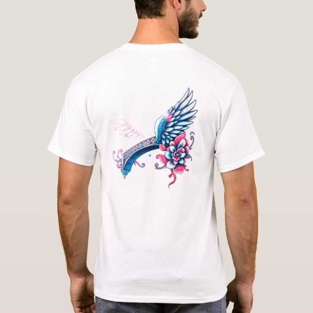 Camiseta alas de ángel para el Día de los Padres (Reverso)