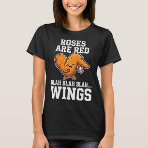 Camiseta Alas de Búfalo Pollo Rosas Son Rojas Día Divertido