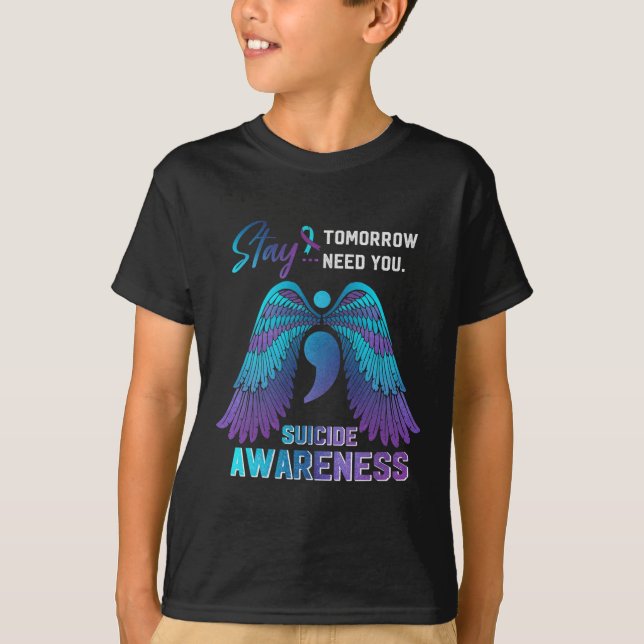 Camiseta Alas De Concienciación Y Día De Prevención Del Sui (Anverso)