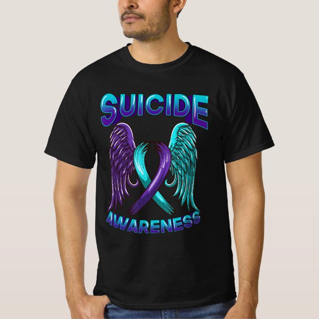 Camiseta Alas de concientización suicida y prevención del s (Anverso)