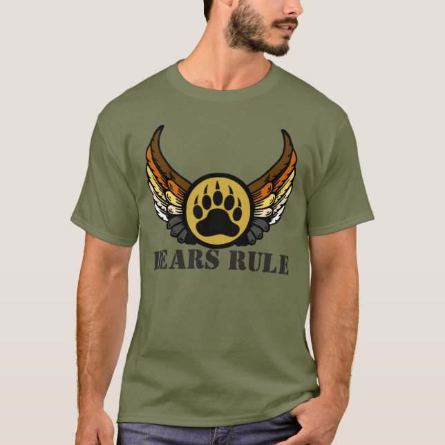 Camiseta Alas de la bandera del Orgullo del Oso de la Regla (Anverso)