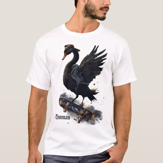 Camiseta Alas de la libertad el cisne negro en el patinaje. (Anverso)