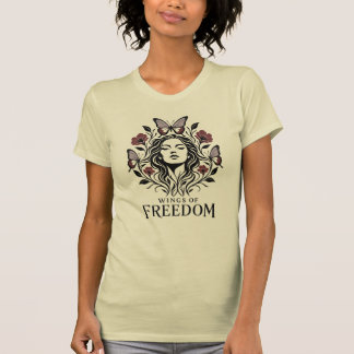 Camiseta Alas de Libertad – Mujer Mariposa Floral Botánica