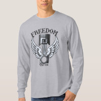 alas de libertad pistones motocicleta vintage T-Sh