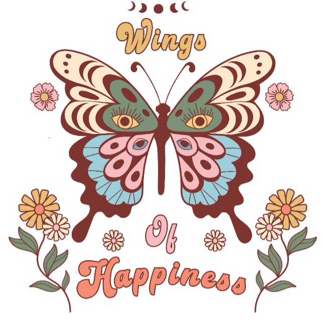 Camiseta Alas de mariposa de Boho Retro (Subido por el creador)
