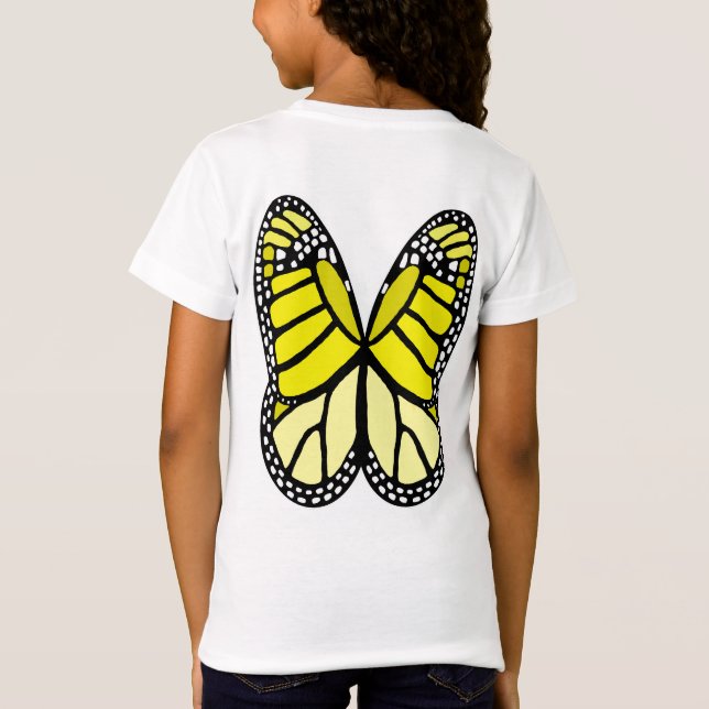 Camiseta Alas de mariposa monarca amarilla (Reverso)