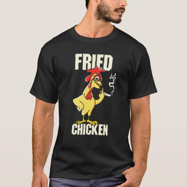 Camiseta Alas de pajaritas de goma de pollo frito (Anverso)