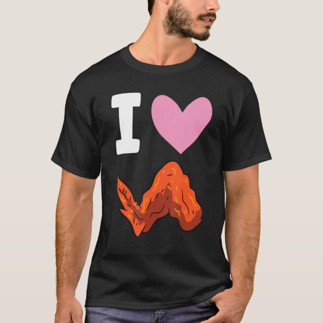 Camiseta Alas de pollo Amante de la comida rápida Me encant (Anverso)