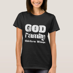 Camiseta Alas de Pollo de Dios Familia Cristiano Jesús Cree