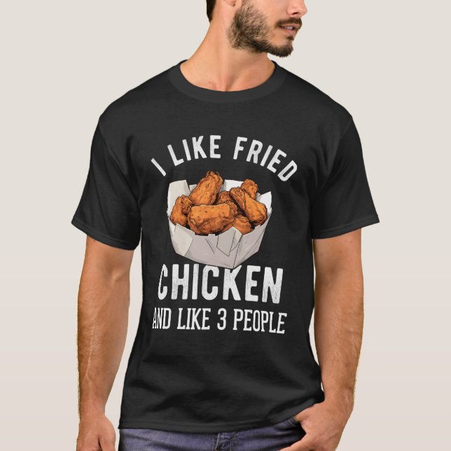Camiseta Alas de pollo frito Comida rápida (Anverso)