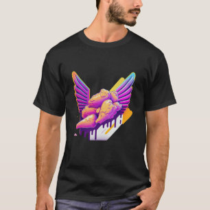 Camiseta Alas de pollo Synthwave estético de ondas retroond