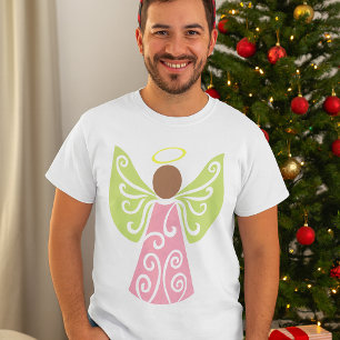 Camiseta Alas De Swirl Verde Ángel Rosa Decorativas Espirit
