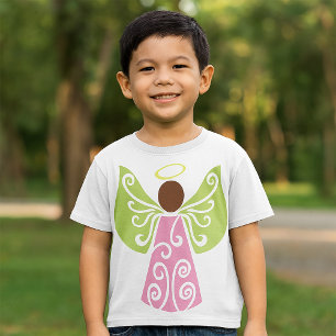 Camiseta Alas De Swirl Verde Ángel Rosa Decorativas Espirit