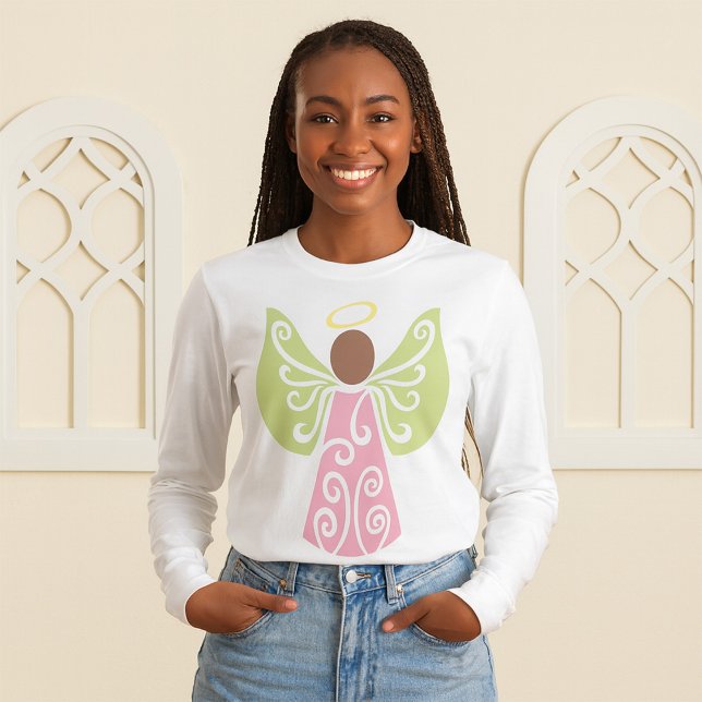 Camiseta Alas De Swirl Verde Ángel Rosa Decorativas Espirit (Subido por el creador)