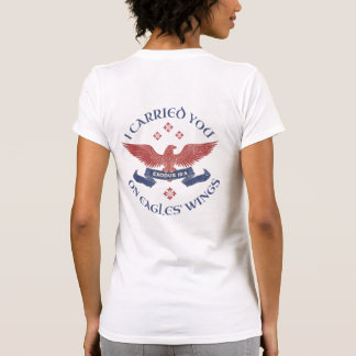 Camiseta Alas del Águila Escritura Éxodo 19:4 Rojo/Azul