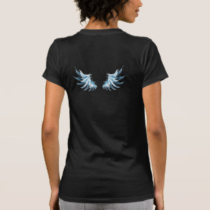 Camiseta Alas del Ángel Azul brillante sobre fondo negro