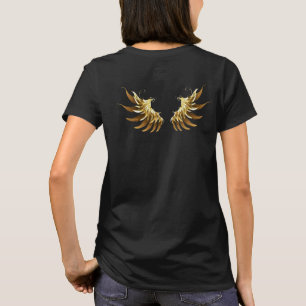Camiseta Alas del Ángel de Oro sobre fondo negro