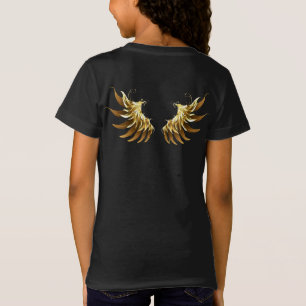 Camiseta Alas del Ángel de Oro sobre fondo negro